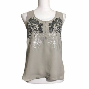 THEME sequined chiffon tank top. Sz Small